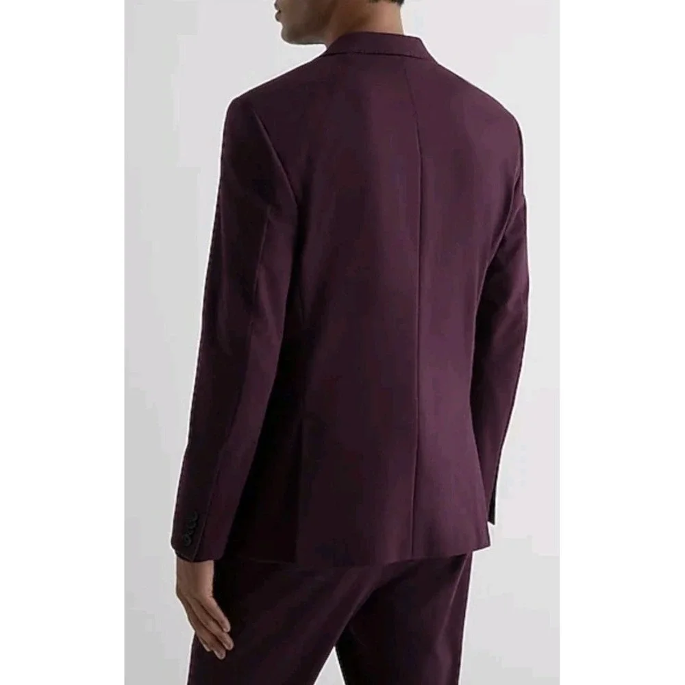NWT Express Men's Slim Purple Cotton Blend Suit Jacket Sz 36S Office Business‎